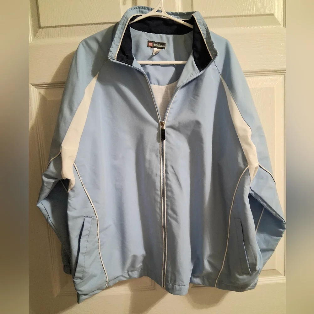 Wilson 2 Piece Tracksuit 16-18W Blue And White Lined Pockets In Both - Picture 4 of 12
